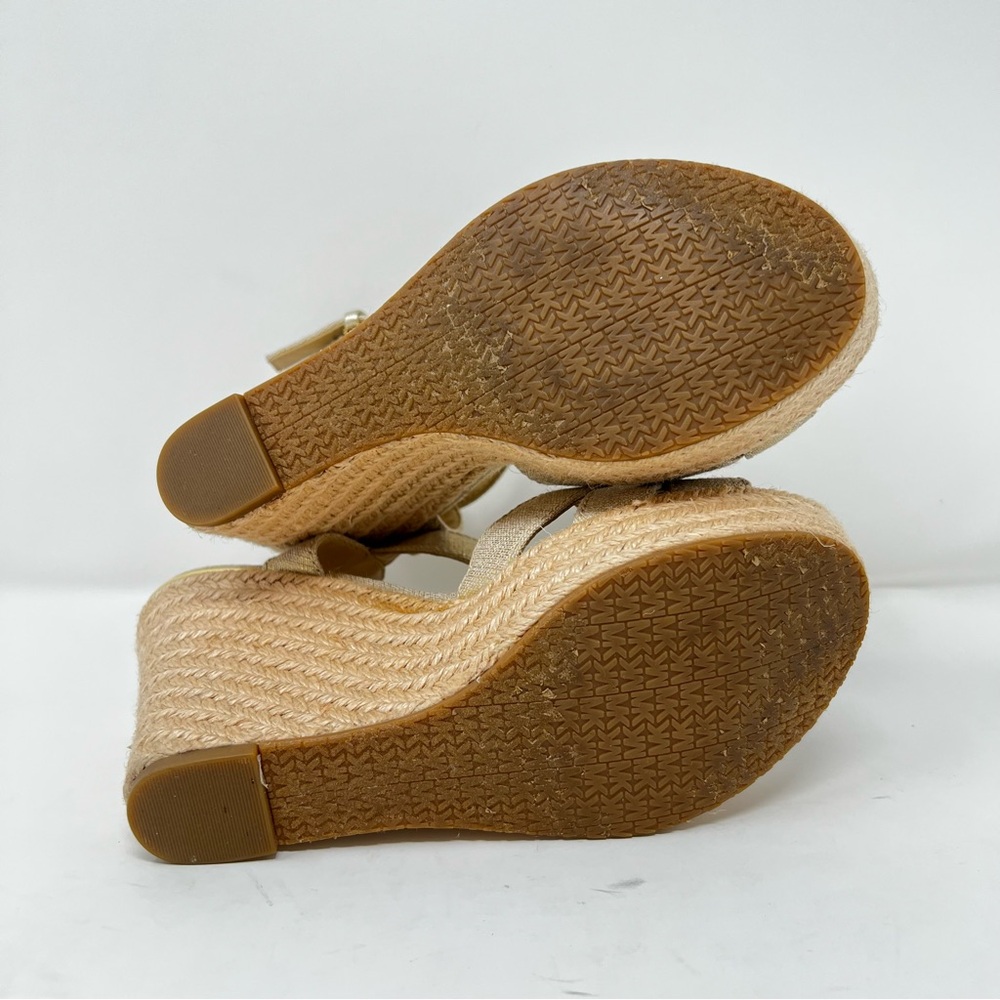 Michael Kors Gold and Tan Wedge Sandals - Picture 6 of 8